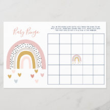 Chá de fraldas Arco-Íris Moderno do Pastel Bingo