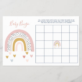 Flyer Chá de fraldas Arco-Íris Moderno do Pastel Bingo