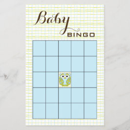 Flyer Chá de fraldas BINGO Blue Green OWL