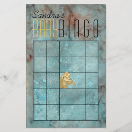 Flyer Chá de fraldas BINGO "Dolphin Bebê Dourado"