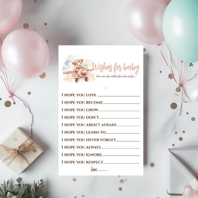 Flyer Chá de fraldas de Aventura de Avião Rosa Whimsic (Criador carregado)