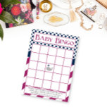 Flyer Chá de fraldas de baleia roxa e Marinho Bingo<br><div class="desc">Chá de fraldas de baleia roxa e Marinho Bingo</div>