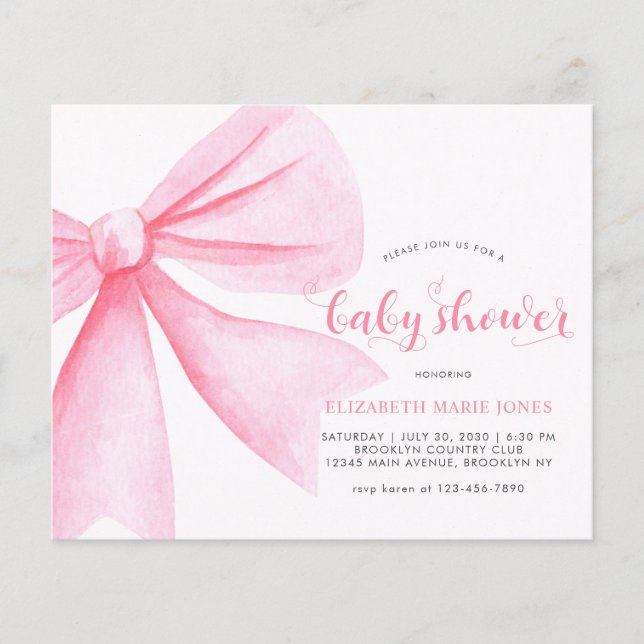 Flyer Chá de fraldas de fita de Arco de cor-de-água rosa (Frente)