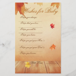 Flyer Chá de fraldas de Folhas de Tema do outono