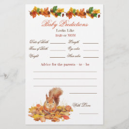 Flyer Chá de fraldas de Folhas de Tema do outono