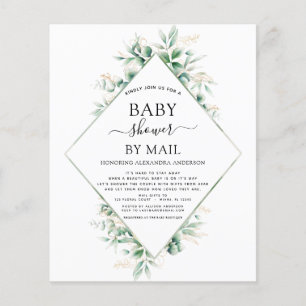 Flyer Chá de fraldas de Orçamento por Email Eucalyptus