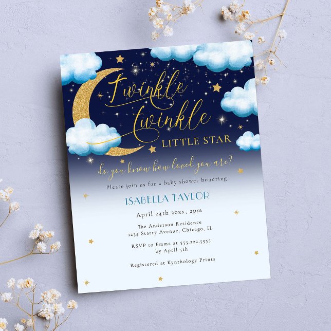 Flyer Chá de fraldas de Pequeno Estrelo Azul (Criador carregado)