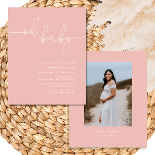 Flyer Chá de fraldas de Rapariga Rosa Blush de Foto Mode