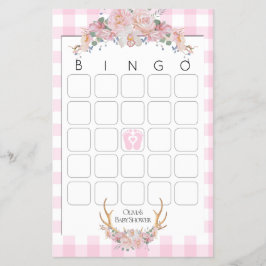 Flyer Chá de fraldas Games Bingo BOHO Chá de fraldas Ros