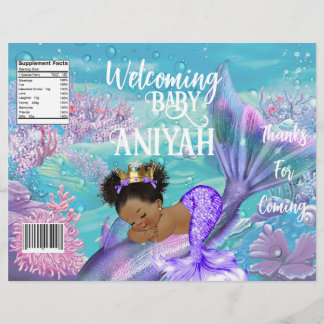 Flyer Chá de fraldas Mermaid Baby Chip Bag