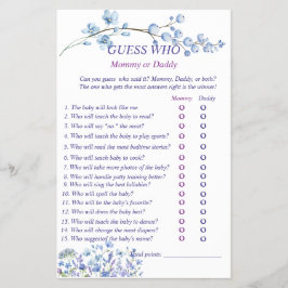 Flyer Chá de fraldas Neutro de Flor Selvagem Azul