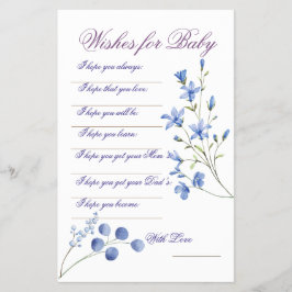 Flyer Chá de fraldas Neutro de Flor Selvagem Azul