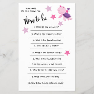 Flyer Chá de fraldas Turtle Como você conhece bem o cart