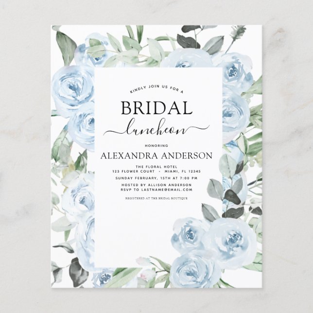 Flyer Chá de panela Azul Dusty Lunchedo (Frente)