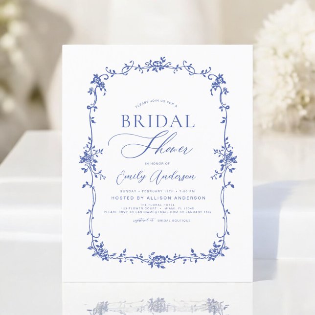 Flyer Chá de panela Azul Vitoriano de Orçamento (Criador carregado)