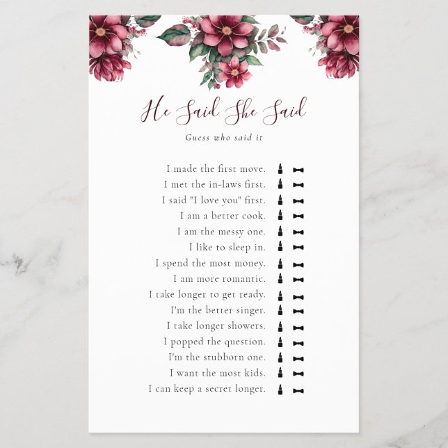 Flyer Chá de panela De Burgunha Ele Disse Que Ela Disse  (Frente)