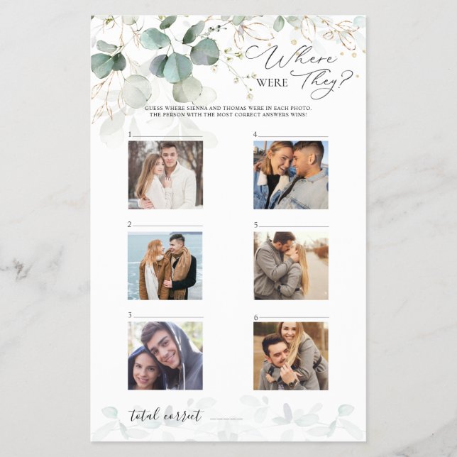 Flyer Chá de panela De Casamento Eucalyptus Onde Eles Es (Frente)