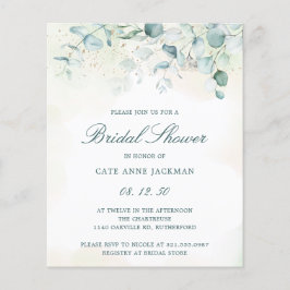 Flyer Chá de panela de Orçamento Eucalyptus