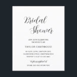 Flyer Chá de panela de Orçamento Moderno Simples<br><div class="desc">Folheto de chá de panela preto e branco contemporâneo com um layout simples e minimalista com o cabeçalho em um roteiro de caligrafia elegante. Um design moderno que vai bem com qualquer estilo de chá de panela. NOTA: não incluem envelopes.</div>