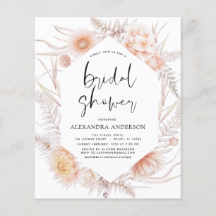 Flyer Chá de panela do Deserto Rosa Pink com Êxito Chic