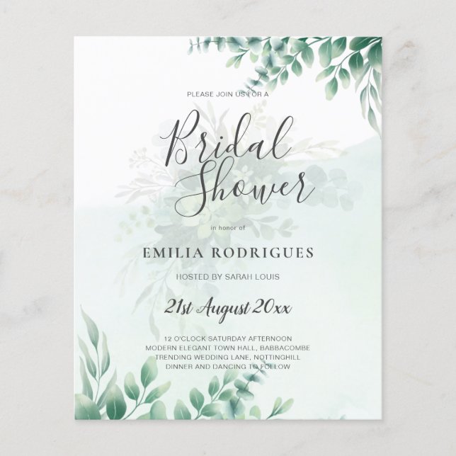 Flyer Chá de panela Eucalyptus Dourado verde CONVIDA (Frente)