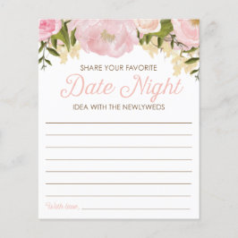 Flyer Chá de panela Floral Cor-de-Rosa, Dupla Face, Data