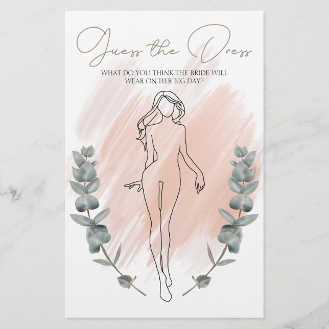 Flyer Chá de panela Game Modern Boho Adivinha o Vestido (Frente)