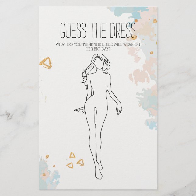 Flyer Chá de panela Jogo Coral Azul Adivinha Vestido (Frente)