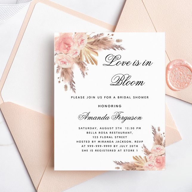 Flyer Chá de panela love floral convite para orçamento f (Criador carregado)