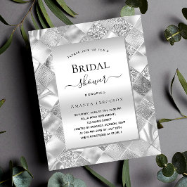 Flyer Chá de panela prata moderno convite orçamental