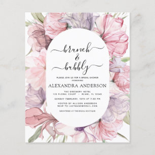 Flyer Chá de panela Roxo do Brunch e Bubble Boho