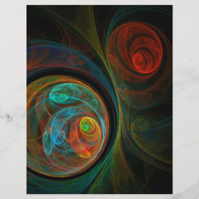 Flyer Chamador de Arte Abstrato Azul de Renascimento (Frente)