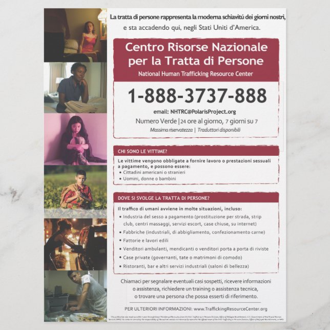 Flyer Chamador de linha direta NHTRC (Frente)