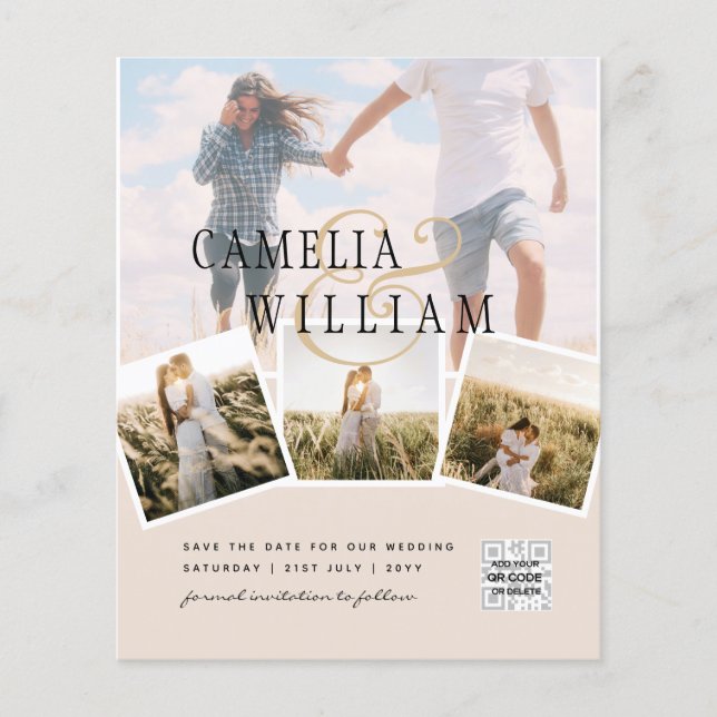 Flyer Champagne Blush FOTO Salve a data QRcode no site d (Frente)