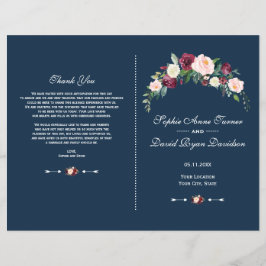 Flyer Charm Burgundy Blush Floral Blue Wedment