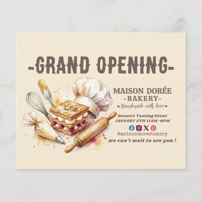 Flyer Chef de Padaria Confeitaria Catering Grande Inaugu (Frente)