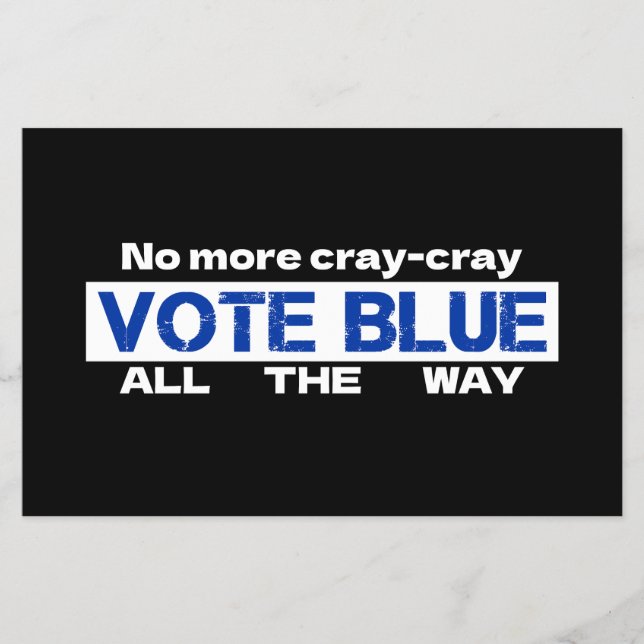 Flyer Chega De Cray Cray Votar Azul Todo O Caminho (Frente)