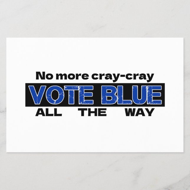 Flyer Chega De Cray Cray Votar Azul Todo O Caminho (Frente)