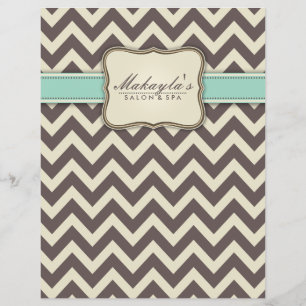 Flyer Chevron elegante Brown moderno, verde e bege