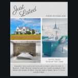 Flyer Chic Acaba De Listar A Modelo Cinza De De Do Real<br><div class="desc">Mostre a sua lista neste panfleto imobiliário lateral com sotaques de cinza. Mande esses folhetos clássicos para potenciais clientes de compra de casa na sua área de realidade. Personalize com o nome da sua empresa imobiliária e os detalhes de contato no verso. Desenhar de novos clientes mostrando essas fotos da...</div>