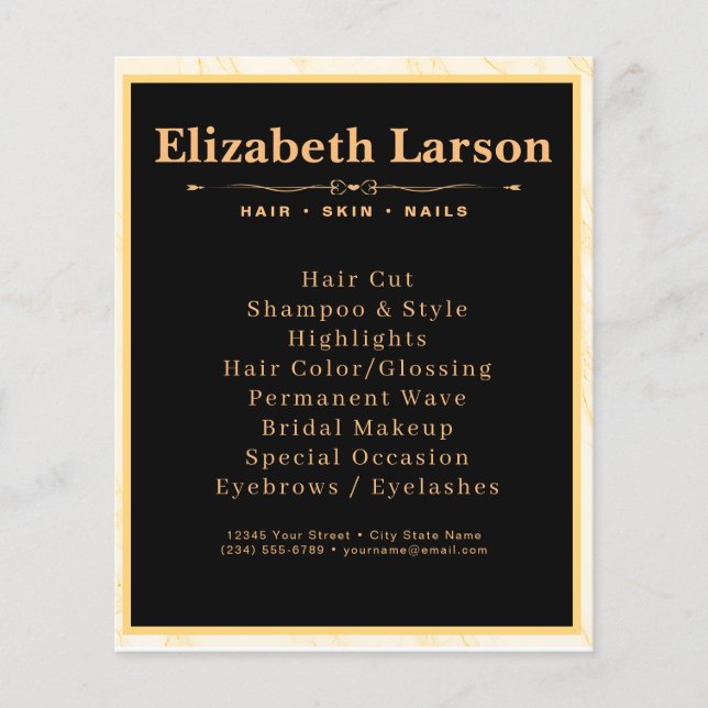 Flyer Chic Makeup Artist Hair Salon Hair Salon (Frente)