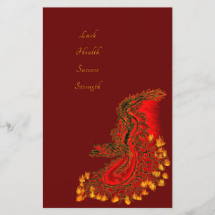 Flyer China Dragon em design vermelho e ouro