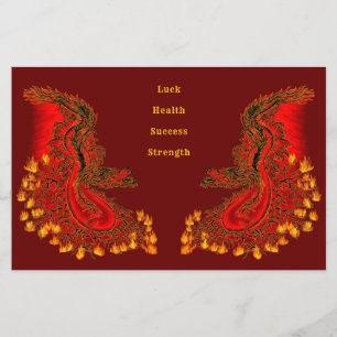 Flyer China Dragon in red and gold design