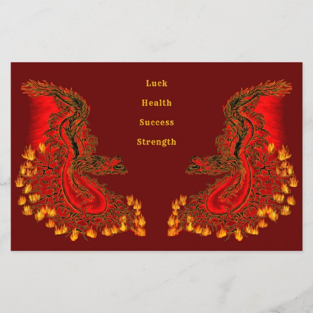 Flyer China Dragon in red and gold design (Frente)
