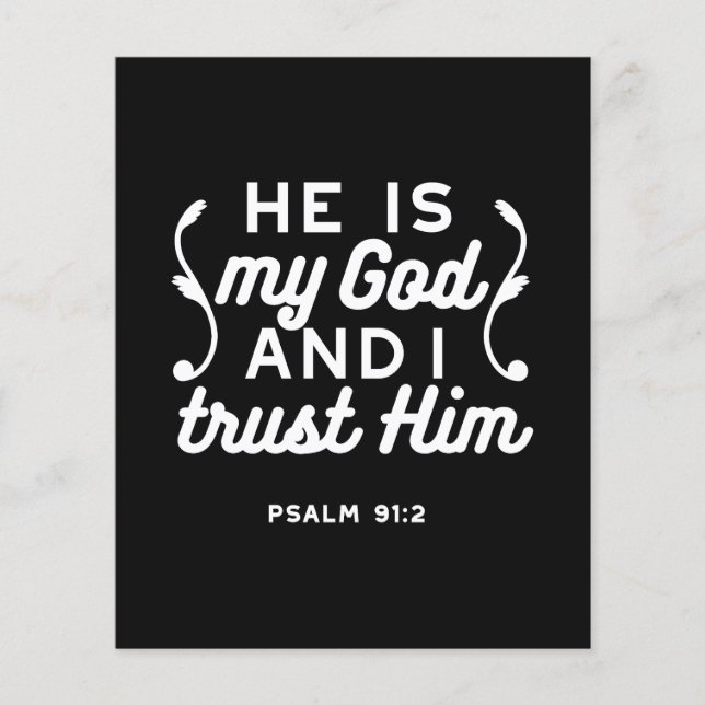 Flyer Christian Faith Quote – Trust in God Psalm 91:2 (Frente)