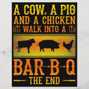 Flyer Churrasco   Uma Vaca A Suíno E Um Frango Entram Nu