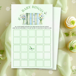 Flyer Chuva de bebês com bingo neutro em gênero 'Um Novo