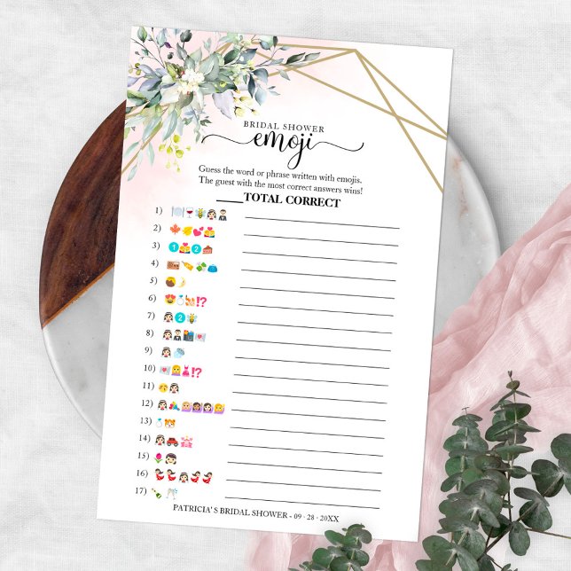 Flyer Chuva de Noiva Geométrico com Verdura Emoji Pictio (Criador carregado)