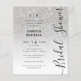 Flyer Chuva de Noiva Prata Glam Glitter Orçamento 