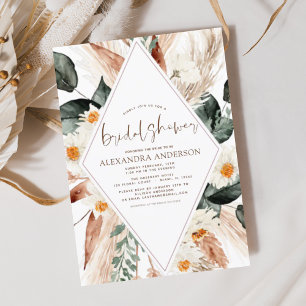Flyer Chuva de Pampas com Orçamento Bridal Shower Boho E